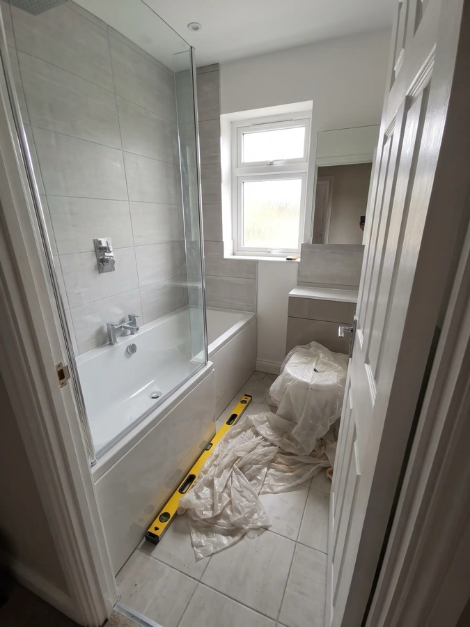 Bathroom nearly ready for handover