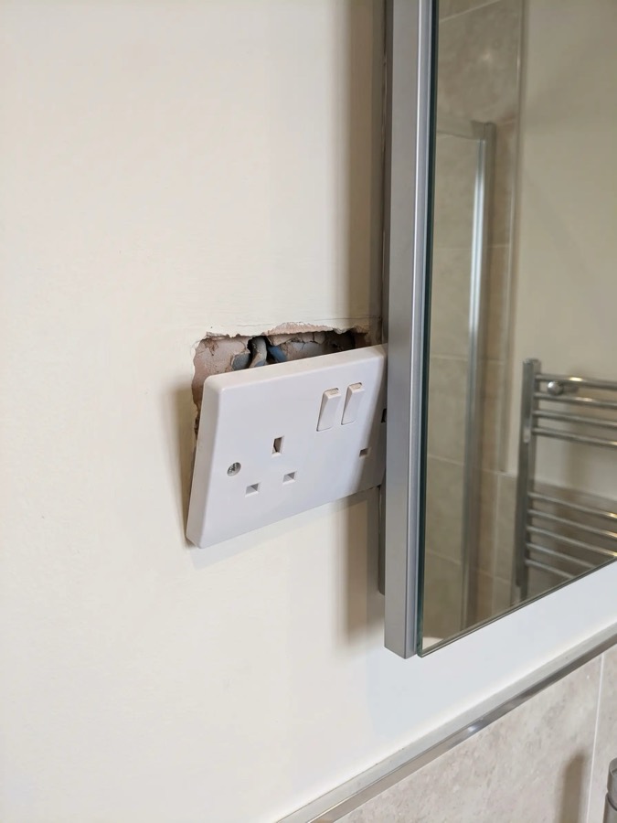 Loose socket by the mirror